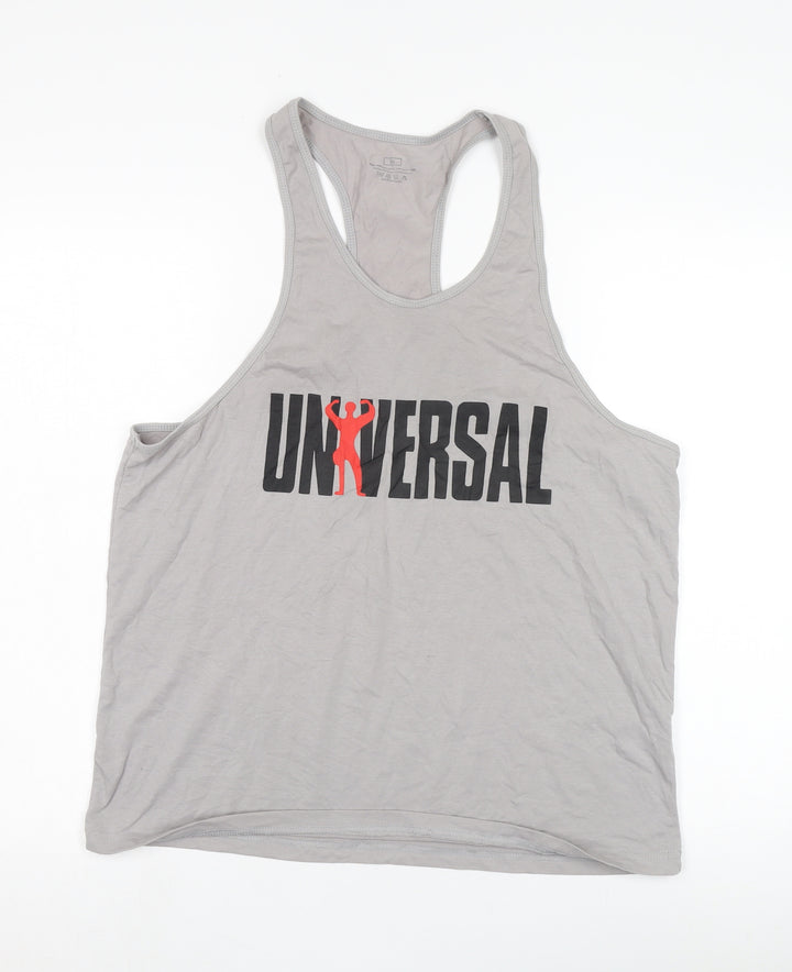Universal Men's Grey Sleeveless T-Shirt, XL, Cotton