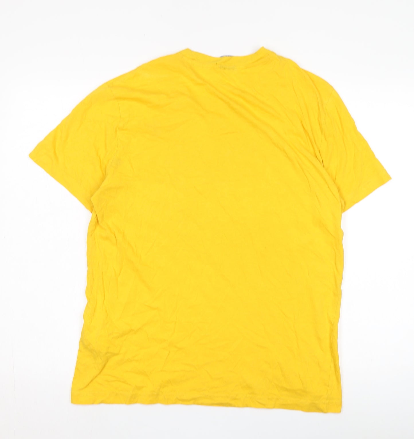 Champion Yellow Graphic T-Shirt, Men's M, Cotton Comfort