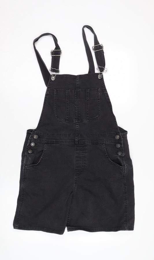 Fat Face Women's Black Dungarees, Size 12, Casual Chic