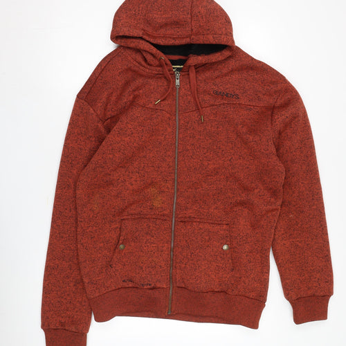 Gandys Men's Red Hooded Jacket, L, Full Zip