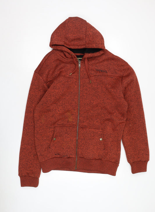 Gandys Men's Red Hooded Jacket, L, Full Zip