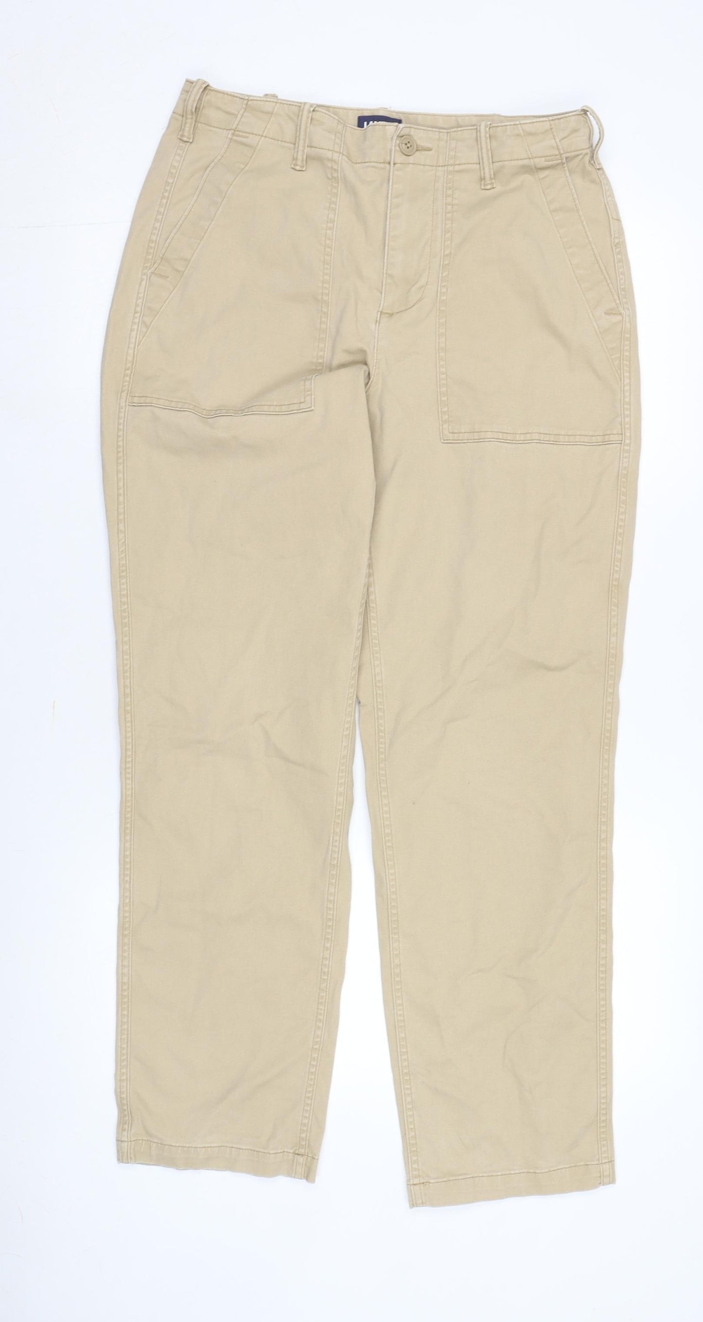 Lands' End Women's Beige Chino Trousers Size 12