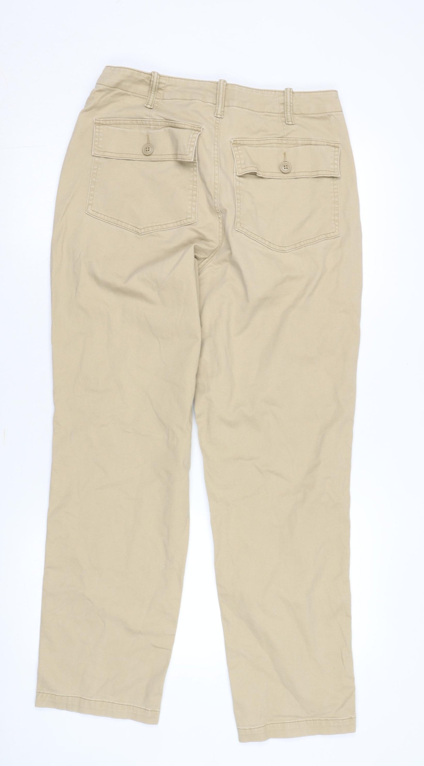 Lands' End Women's Beige Chino Trousers Size 12