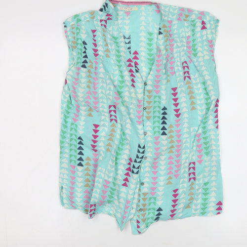 White Stuff Women's Multicoloured Geometric Blouse