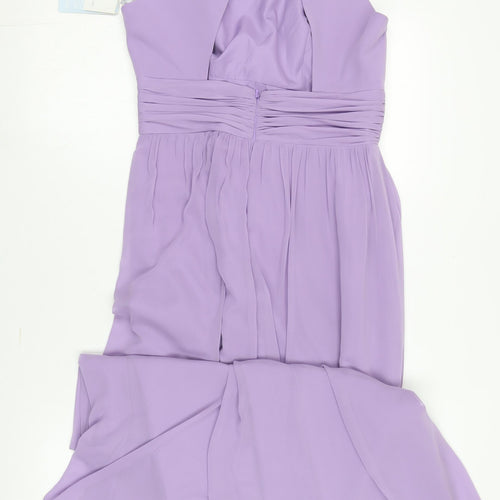 Dessy Group Women's Purple Midi A-Line Dress Size 12