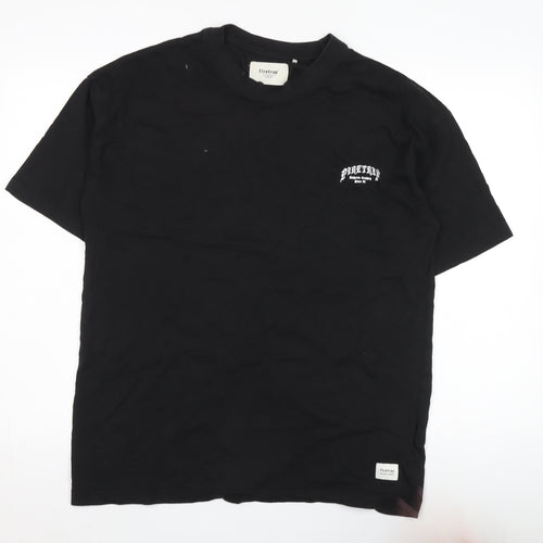 Firetrap Men's Black Crew Neck T-Shirt, Large, Logo