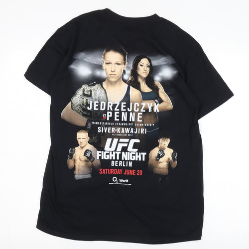 UFC Black Unisex Adults T-Shirt, Medium, Sports Theme