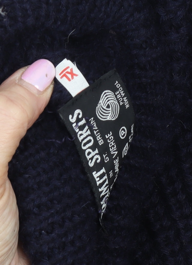 Sulamit Sports Men's Black XL Wool Pullover Jumper
