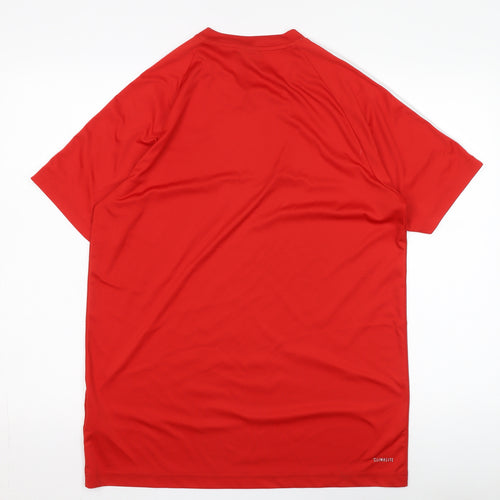 Adidas Men's Red Short Sleeve Logo T-Shirt Size L