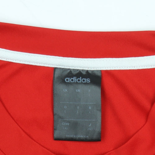 Adidas Men's Red Short Sleeve Logo T-Shirt Size L