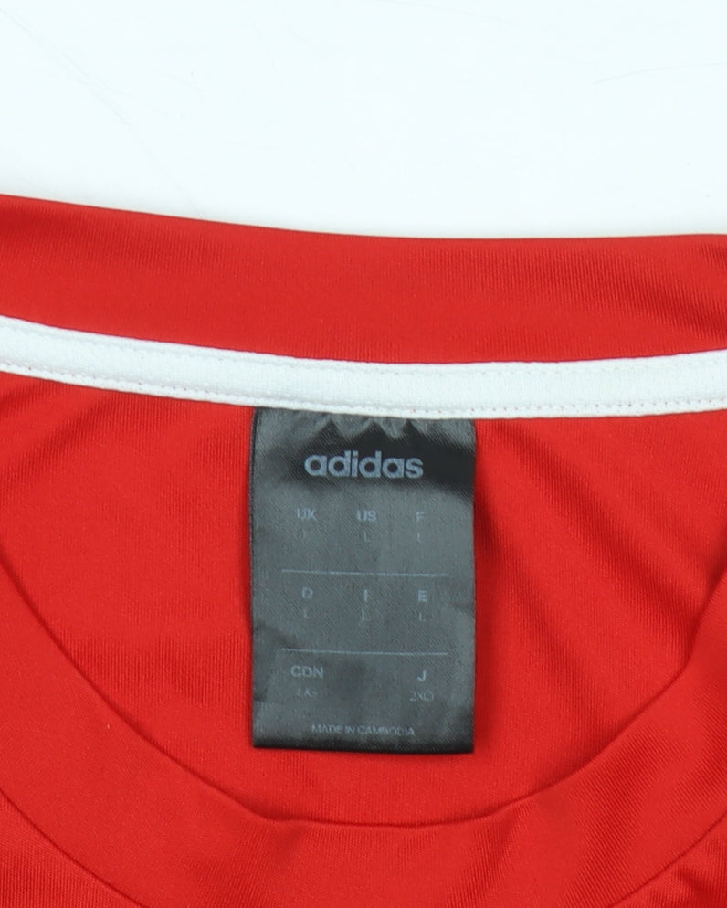 Adidas Men's Red Short Sleeve Logo T-Shirt Size L