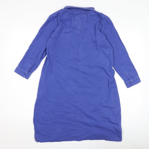 Crew Clothing Women's Blue Shirt Dress, Size 10, 3/4 Sleeve