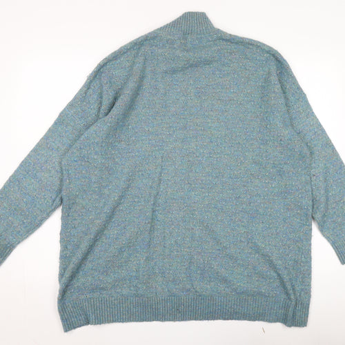 Fat Face Women's Blue Mock Neck Pullover Jumper Size 16