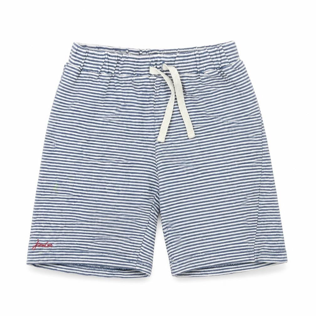 Tom Joule Boys Blue Striped Sweat Shorts, 3 Years, Elastic Waist