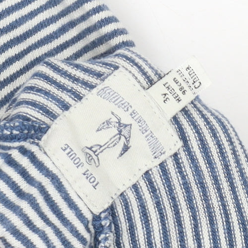Tom Joule Boys Blue Striped Sweat Shorts, 3 Years, Elastic Waist