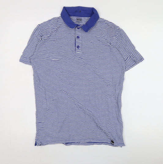 Bam Men's Blue Striped Polo Shirt, S, Casual Style