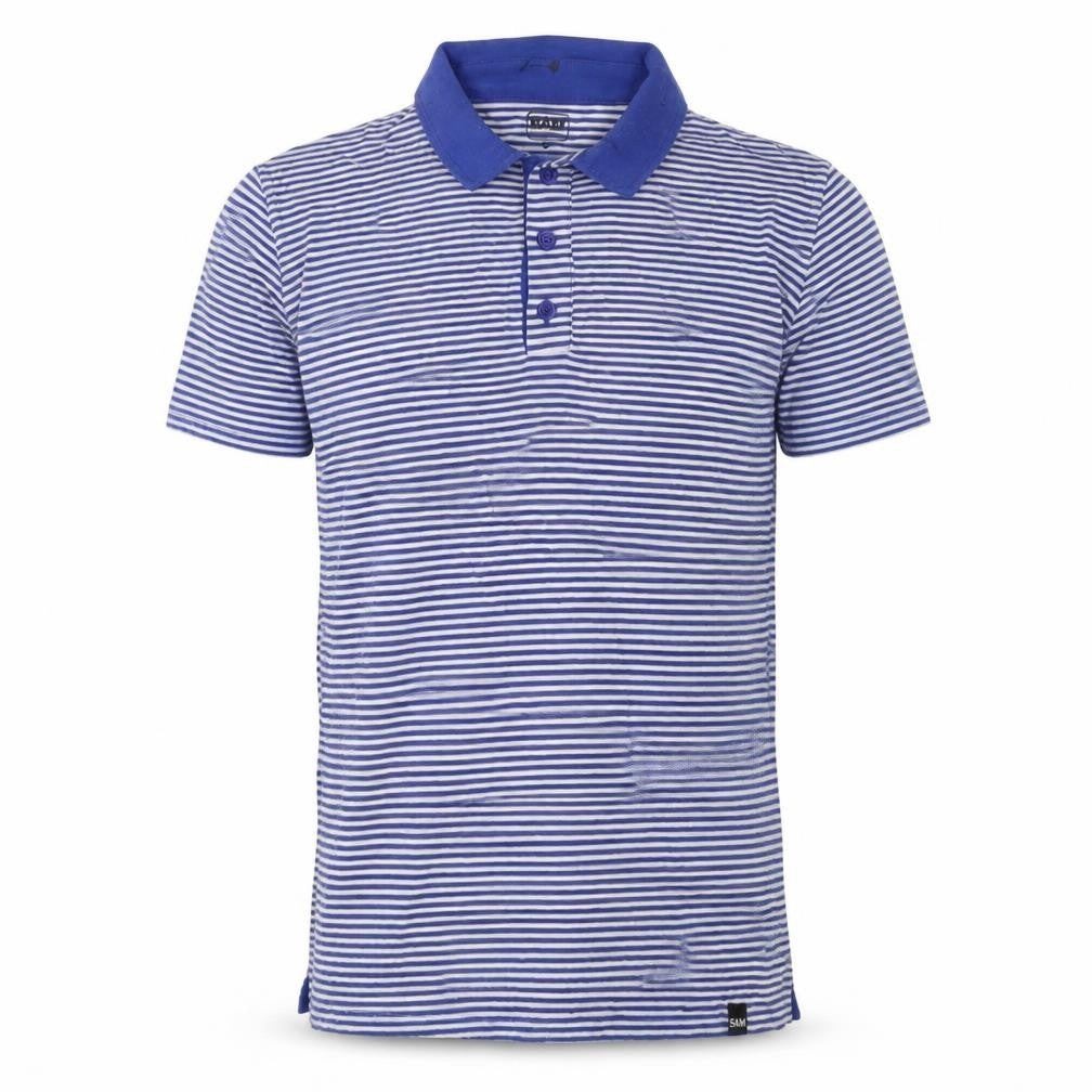 Bam Men's Blue Striped Polo Shirt, S, Casual Style