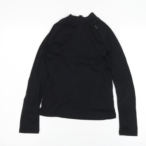 Decathlon Boys Black Mock Neck Long Sleeve Top - 12 Years