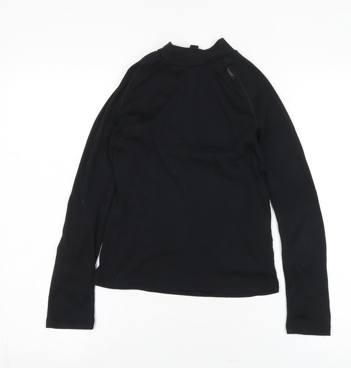 Decathlon Boys Black Mock Neck Long Sleeve Top - 12 Years