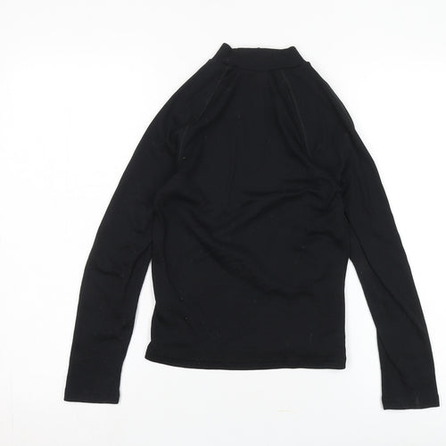 Decathlon Boys Black Mock Neck Long Sleeve Top - 12 Years