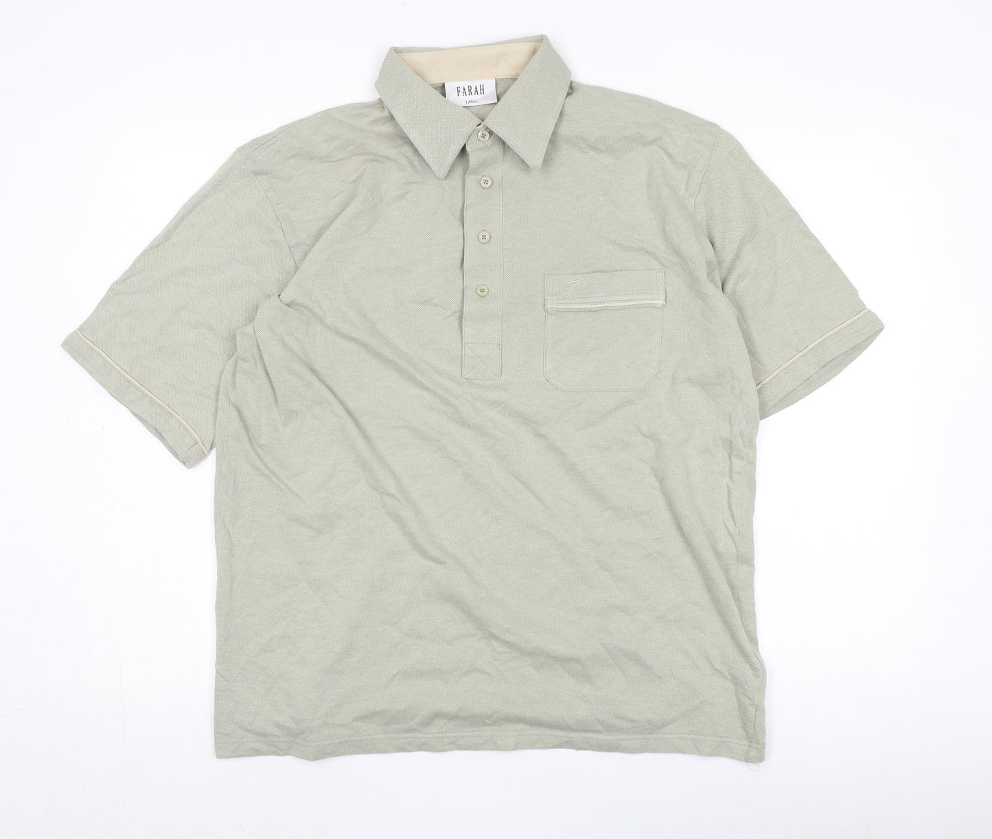 Farah Men's Beige Polo Shirt L - Classic Summer Style