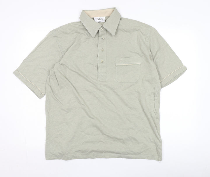 Farah Men's Beige Polo Shirt L - Classic Summer Style