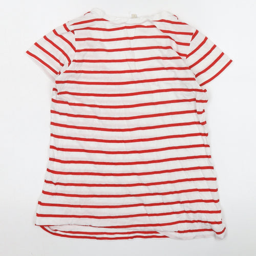 Jigsaw Women's Red Striped Cotton T-Shirt Size S