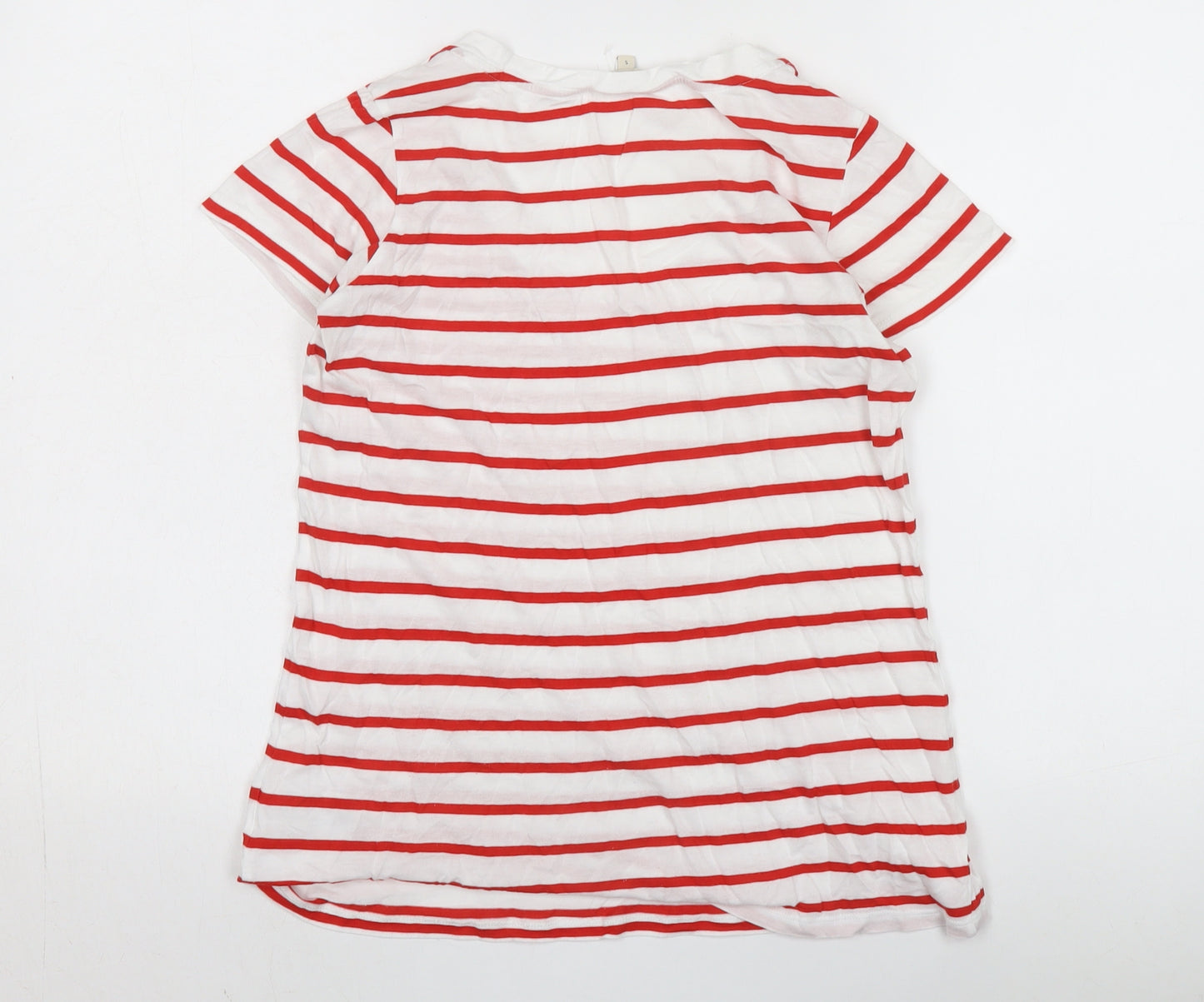 Jigsaw Women's Red Striped Cotton T-Shirt Size S