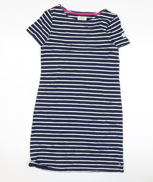 Joules Women's Navy Striped T-Shirt Dress Size 10