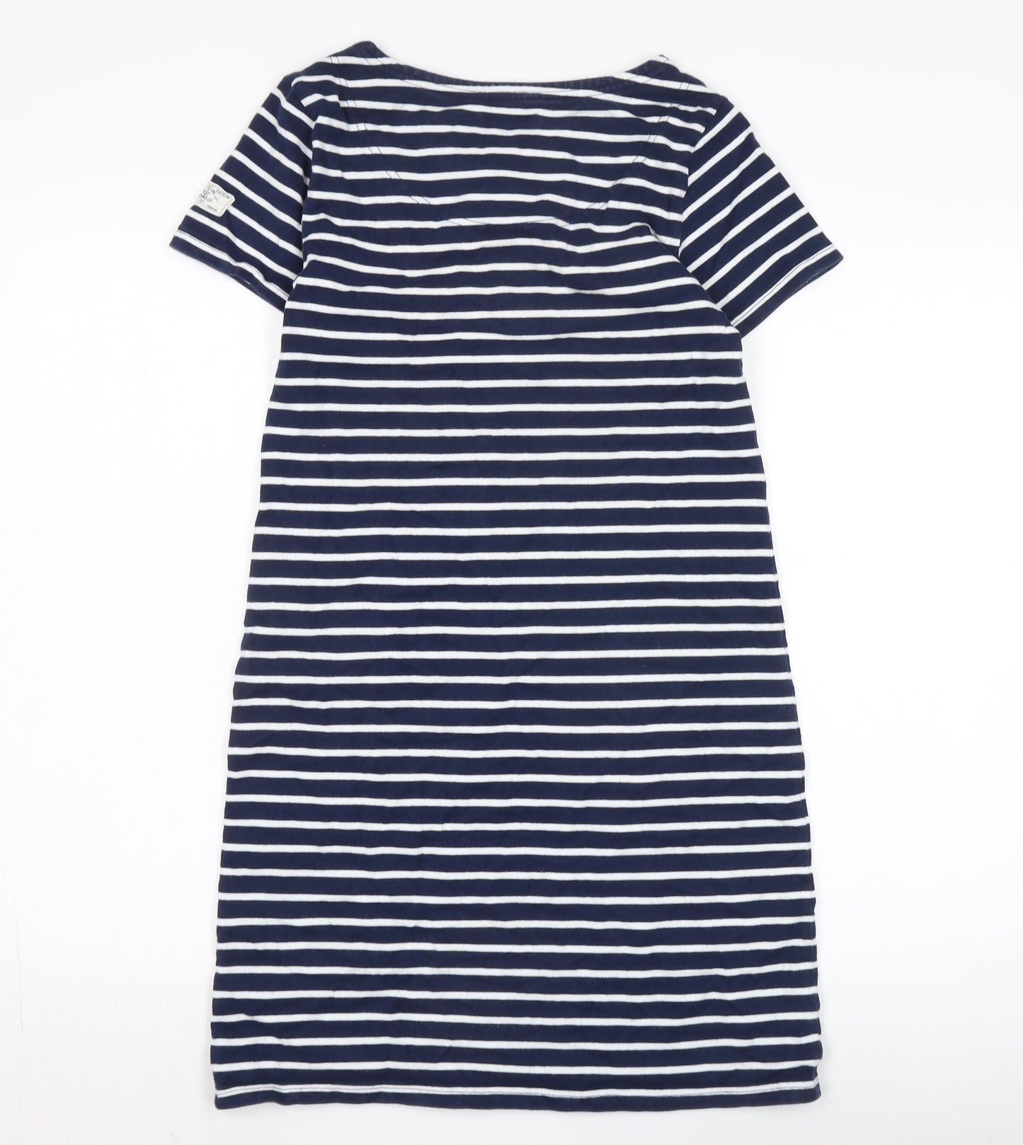 Joules Women's Navy Striped T-Shirt Dress Size 10