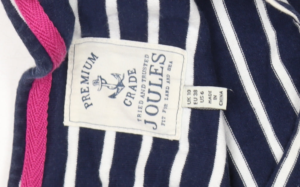 Joules Women's Navy Striped T-Shirt Dress Size 10