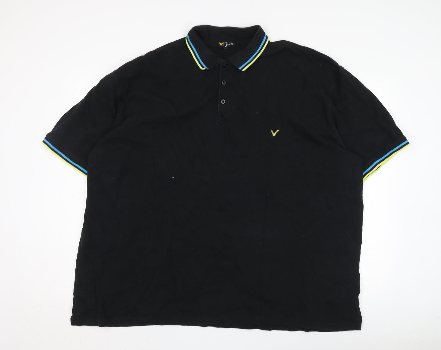 Voi Jeans Men's 3XL Black Polo Shirt, Casual Cotton