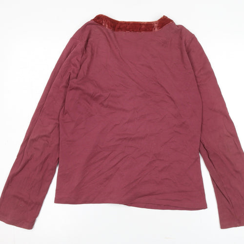 Boden Women's Red Button-Up Long Sleeve Top Size 14