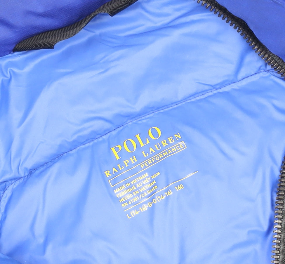 Polo Ralph Lauren Boys Blue Black Puffer Jacket 14-15 Years