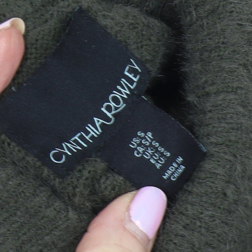 Cynthia Rowley Women's Green Roll Neck Sleeveless Jumper