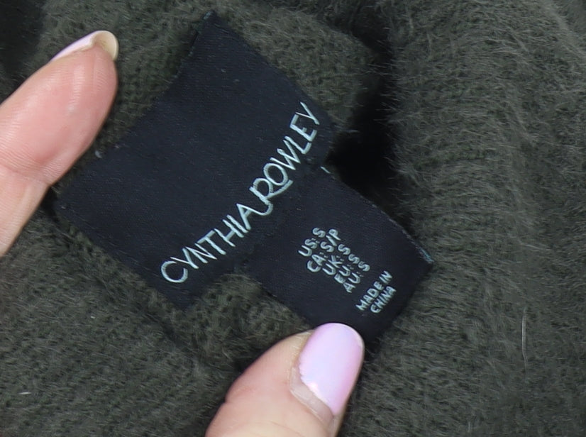 Cynthia Rowley Women's Green Roll Neck Sleeveless Jumper