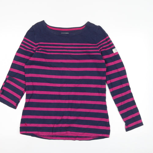 Joules Women's Multicoloured Striped 3/4 Sleeve T-Shirt Size 12