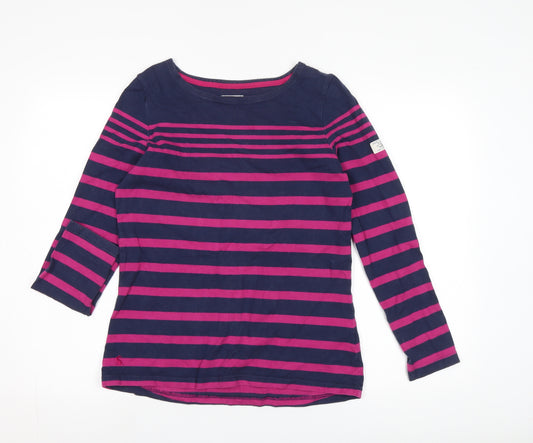 Joules Women's Multicoloured Striped 3/4 Sleeve T-Shirt Size 12