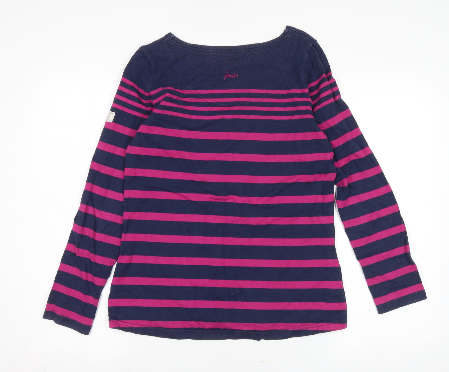 Joules Women's Multicoloured Striped 3/4 Sleeve T-Shirt Size 12