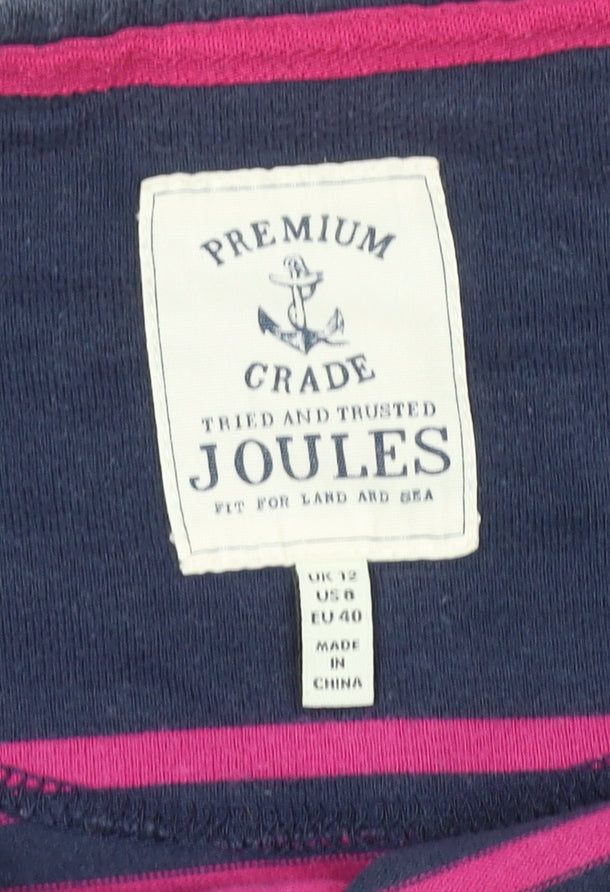 Joules Women's Multicoloured Striped 3/4 Sleeve T-Shirt Size 12