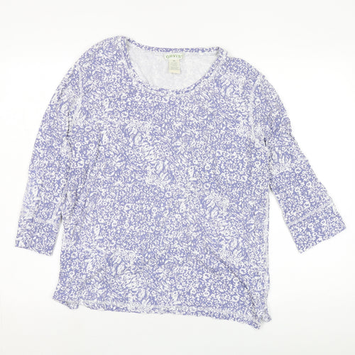 Orvis Women's Purple Floral XL 3/4 Sleeve Top