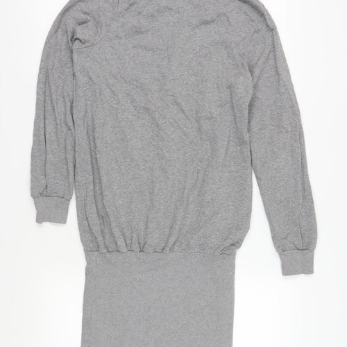 Next Grey Knit Long Sleeve Women's Sweater Dress - Size 10