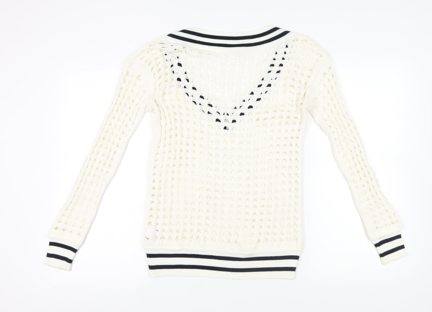 Next Women's Ivory V-Neck Jumper S