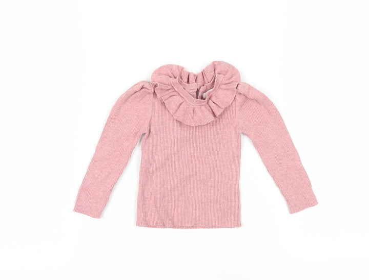 Next Girls Pink Knit Pullover Jumper 12-18 Months