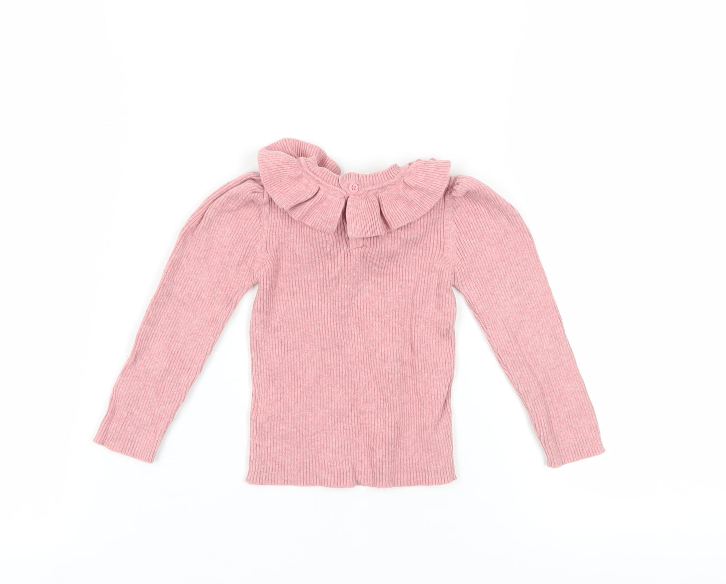 Next Girls Pink Knit Pullover Jumper 12-18 Months