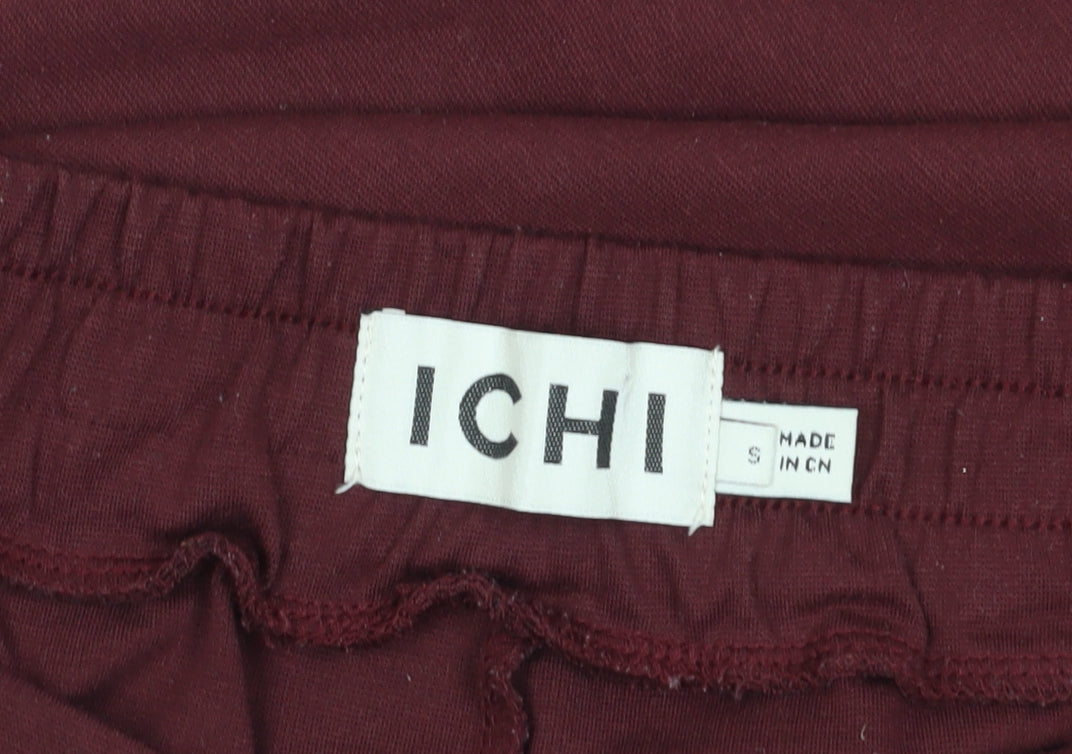 ICHI Women's Red Wide-Leg Trousers Size S