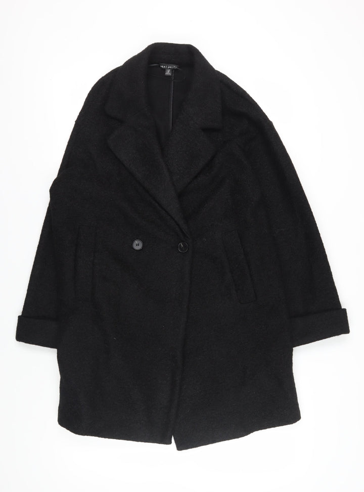 Next Women's Black Plus Size Classic Overcoat