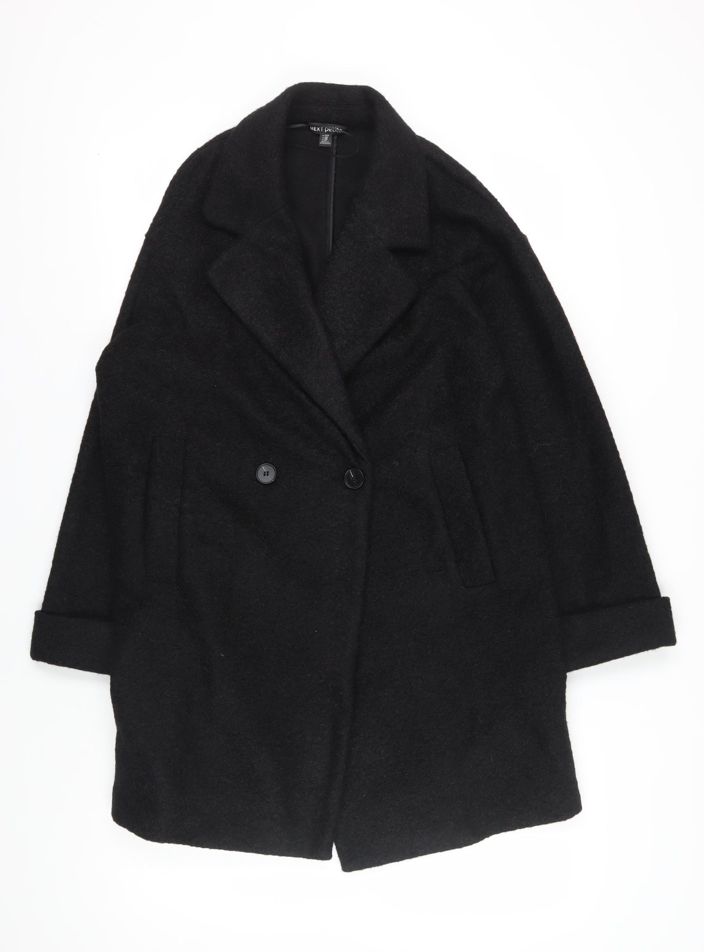 Next Women's Black Plus Size Classic Overcoat