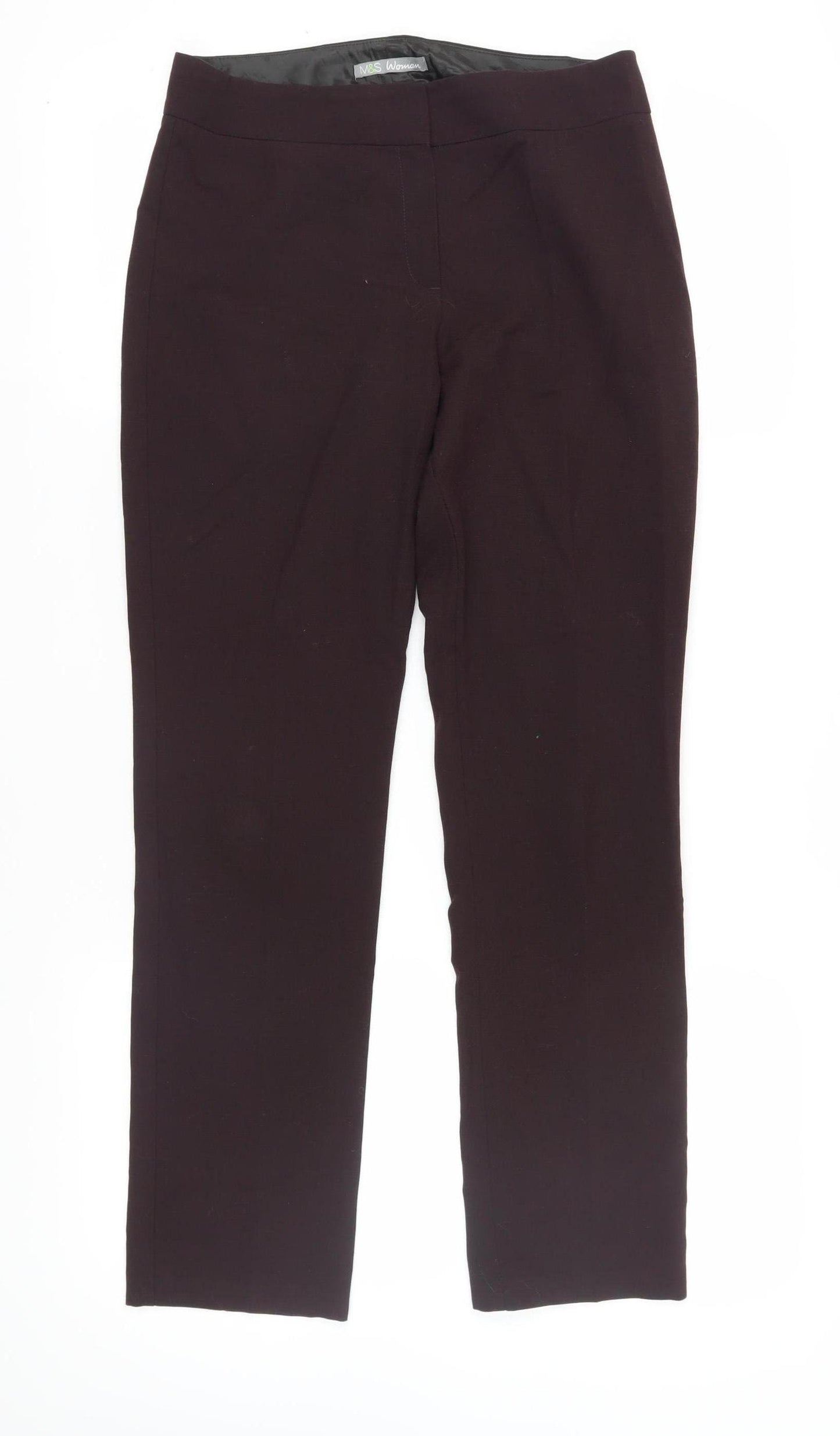 Marks and Spencer Women's Black Straight Trousers - Size 10