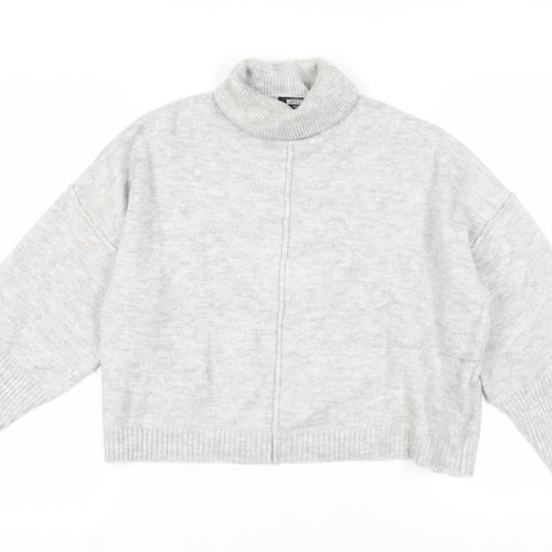 Missguided Womens Grey Roll Neck Petite Jumper